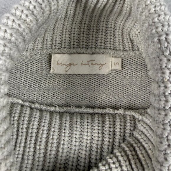 Beige Botany Light Gray Open-Back Balloon Sleeve Sweater Size S - Picture 2 of 6